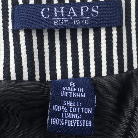 Chaps Black/White Striped Blazer Size 8 - Picture 4 of 5